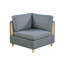 Modulaire de couleur acier: tissu, 3 chaises, modulaire contemporain 8 pièces avec tissu gris et pieds en bois
