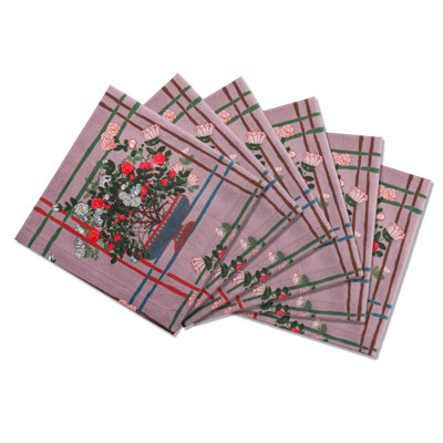 6 Napkins La Vie en Rose Offcut Version