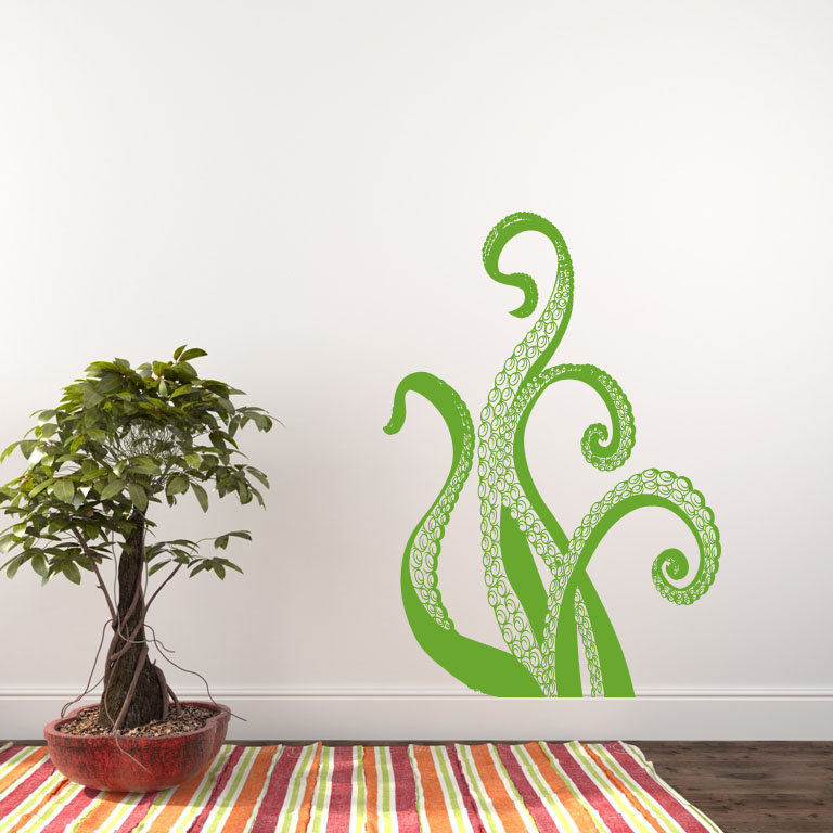 Adhésif décoratif pieuvre, Vert citronnier
