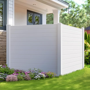Vinyl Privacy Fence Panel with Extended 27.5" Ground Stake (2 Panels)
