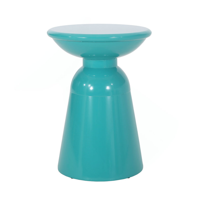 Outdoor Metal End Table -Large, Teal