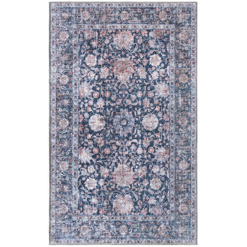 Tapis contemporain bleu marine Hugley, Rectangle 3 pi 3 po x 5 pi 3 po