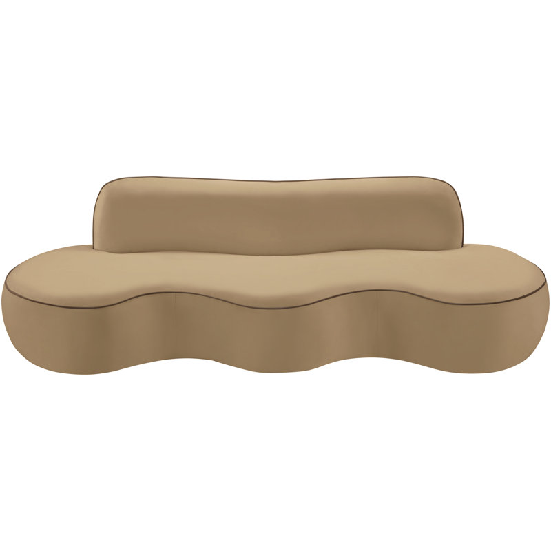 Canapé en velours 100 po Swerve, Velours beige
