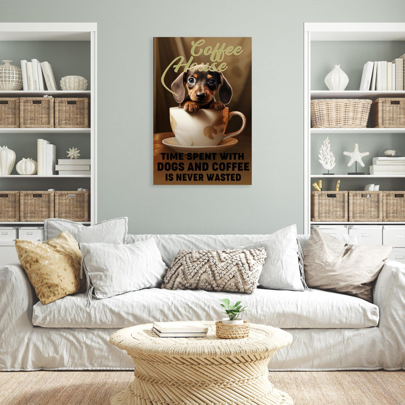 " Dachshund Coffee House ", 20" H x 16" W x 1.25"D