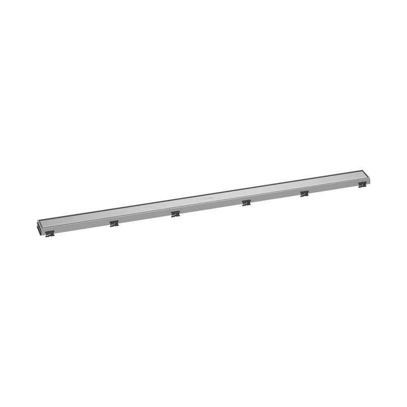 Hansgrohe RainDrain Match Trim Zero/ Tile 47 1/4" with Height Adjustable Frame, Brushed Stainless Steel