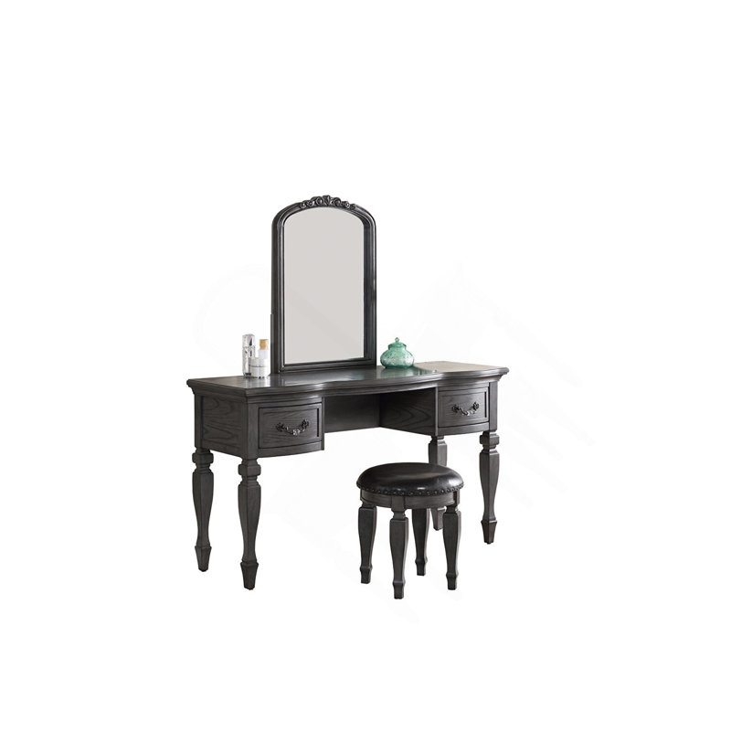 Ensemble de coiffeuse en bois, Gris