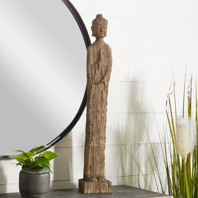 Sculpture décorative beige en médaillon Petroskey