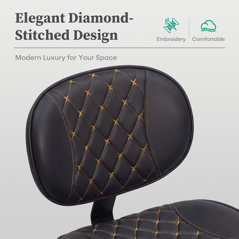 Fauteuil de bureau noir en cuir noir, Noir