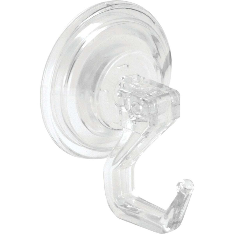 iDesign 52820 Power Lock Shower Hook, Clear Plastic   pair