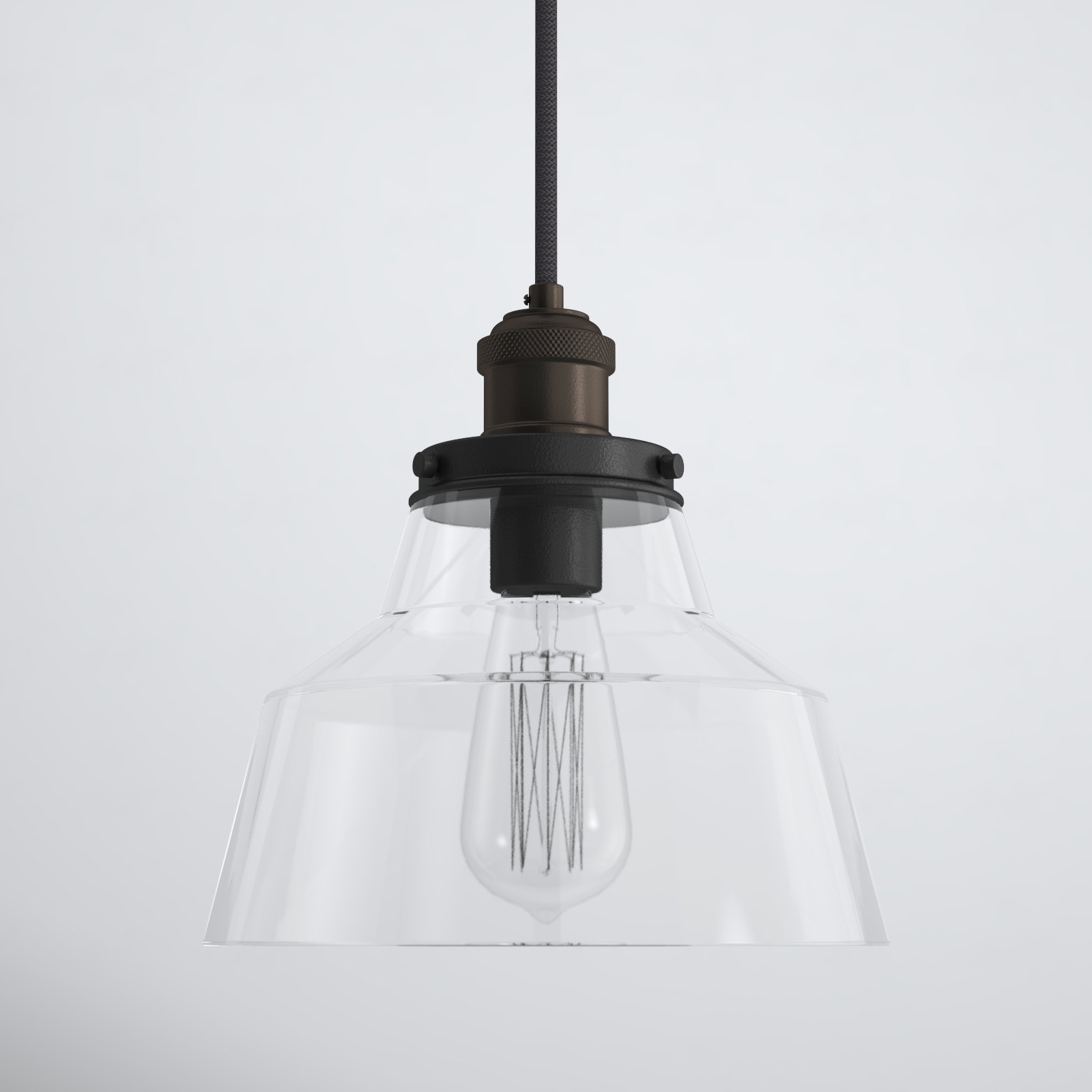 Topanga Single Light Glass Dimmable Pendant, Painted Aged Brass/Dark Weathered Zinc
