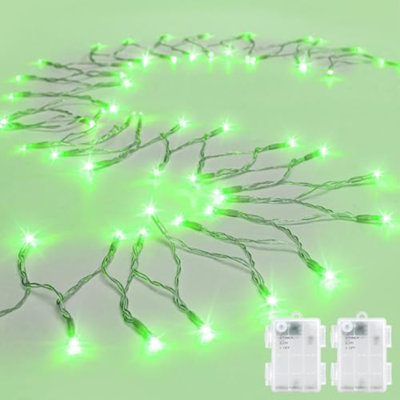 Guirlandes de Noël guirlandes pour l'extérieur et l'extérieur de Noël 9,8 pi 30 lumières DEL à piles avec minuterie