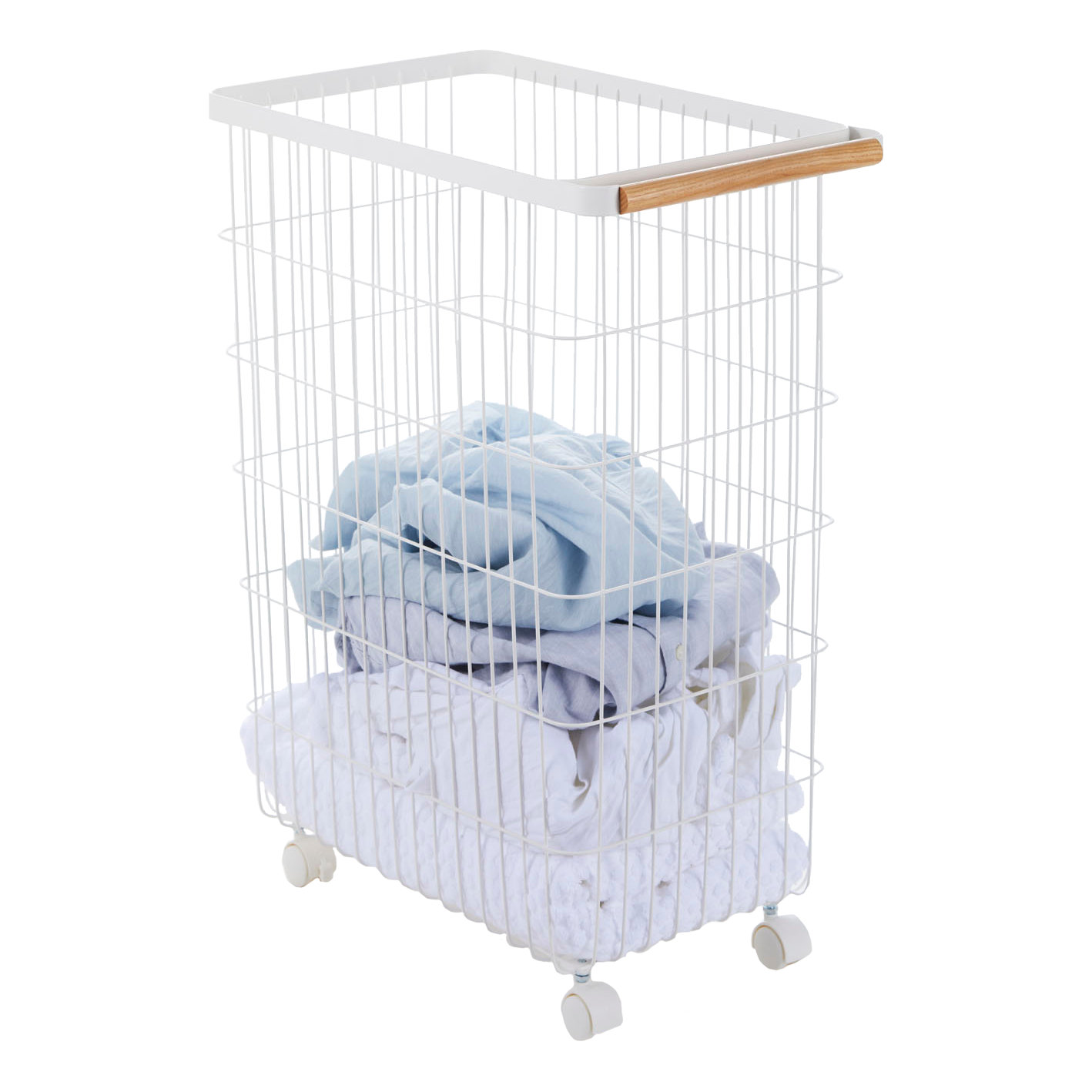 Yamazaki Home 55L Rolling Wire Laundry Basket