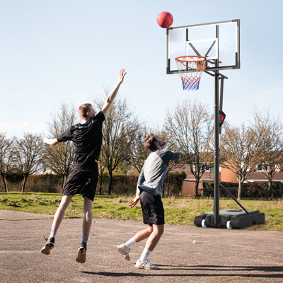 Adjustable Height 44" W Portable Full-Size Basketball Hoop