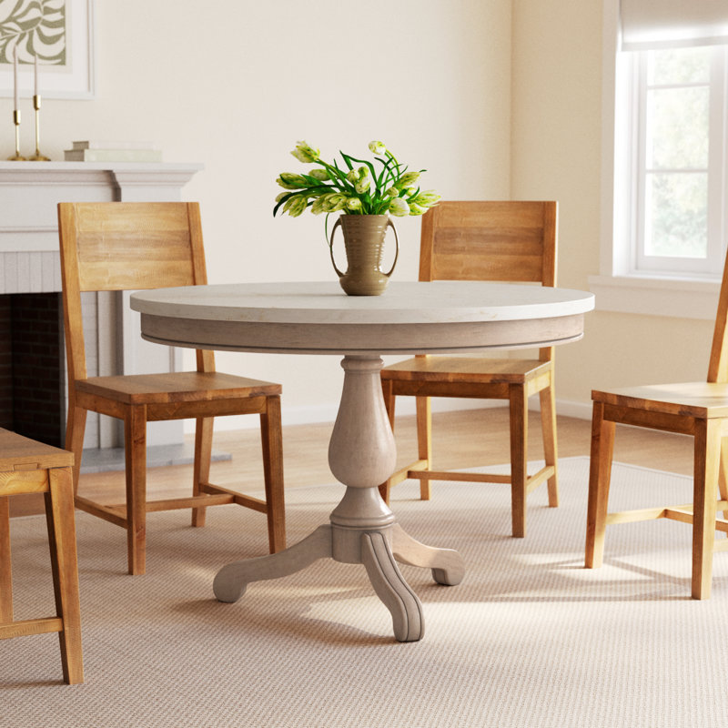Aberdale Round Marble Dining Table, Tan