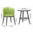 2-Person Round Dining Table Set, 3-Leg Bistro Table with Storage Shelf, Nappa Leather Chairs