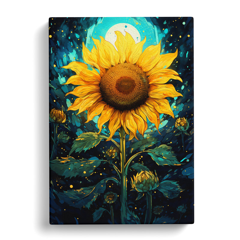 Sunflower Futurism No.2 - Wrapped Canvas, 60cm H x 40cm W x 3cm D