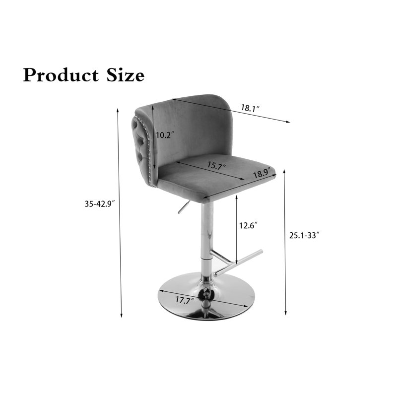 Ensemble de 2 tabourets pivotants Mikaelyn, Noir