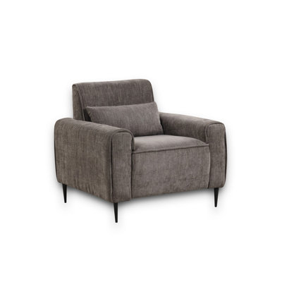 Chaise en chenille l 38,5 po Rossa avec pieds en métal et coussin décoratif Rossa