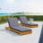 Lounge Chaise Set, Acacia Solid Wood With Lounge Cushion (Dark Grey & Triple Fold) -1522832953