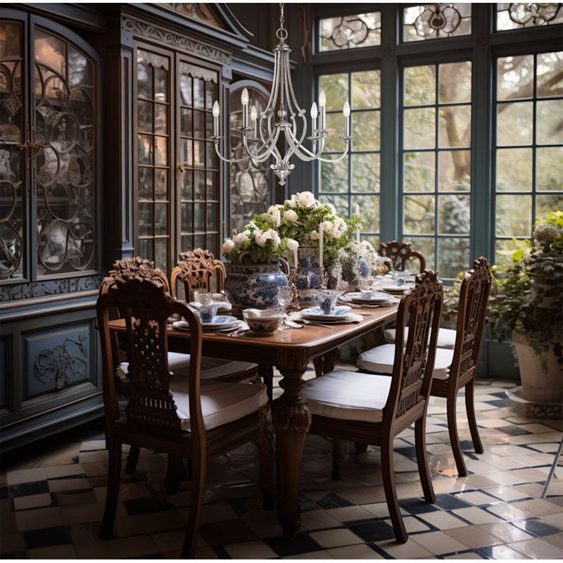 Darby Home Co Audane Brushed Nickel With Clear Chandelier