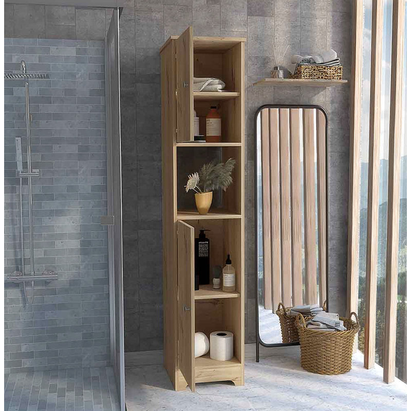 Armoire Ivany Slim avec quatre tablettes intérieures