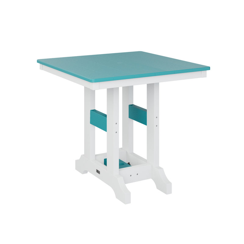 Table de salle à manger carrée 33 po Berlin Gardens Garden Classic, H 30,87 po x l 33 po x P 33 po, Bleu Aruba