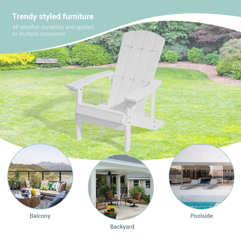 Lamonica HIPS Adirondack Chair, White