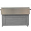 Îlot de cuisine extérieur gris - bois de sapin massif et acier inoxydable, comptoir pliable, rangement polyvalent, porte-serviettes, ouvre-bouteille encastré Spice, roues verrouillables pour plus de fonctionnalité, acier