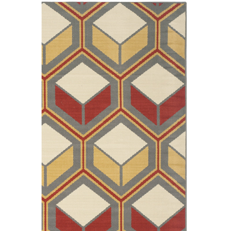 Tapis géométrique Hampton Performance, Rectangle 2 pi 7 po x 5 pi