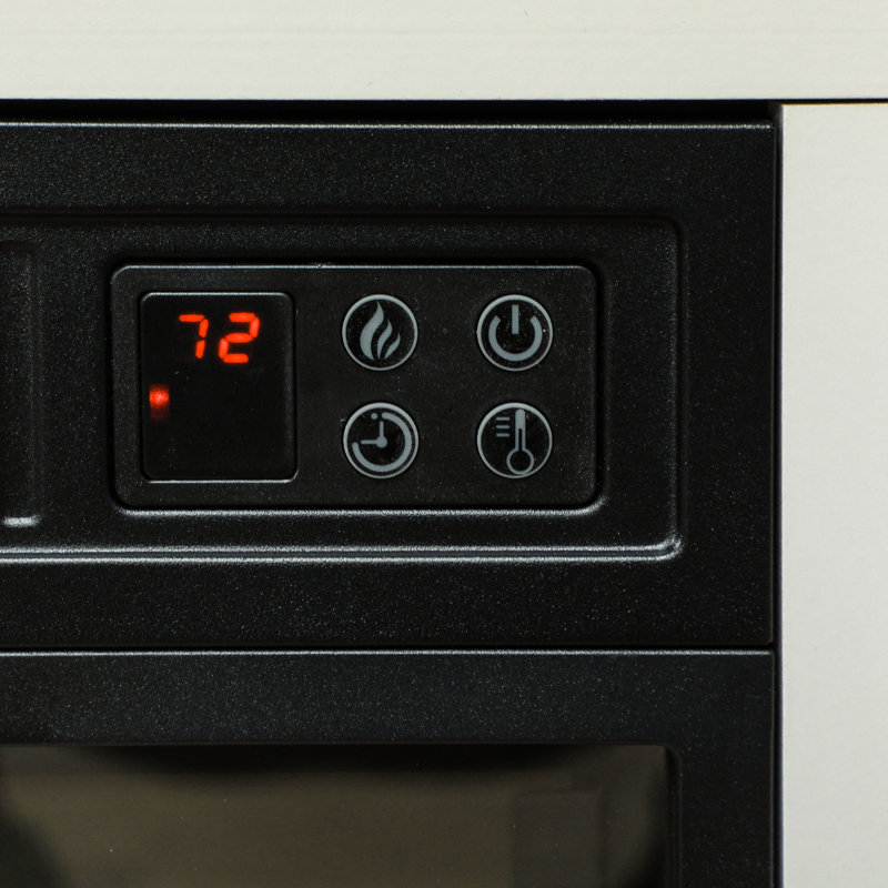 Foyer électrique 27 po - chauffage 1400 W, flamme blanche réaliste 3D, intensité réglable, télécommande, température 62 82, fonctionnement silencieux semblable au ventilateur pour une pièce de 1400 W, bûche et température, contrôlée,