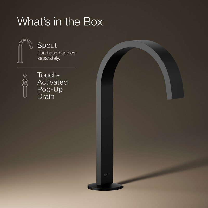 Components™ Bathroom Sink Spout with Ribbon Design, Matte Black