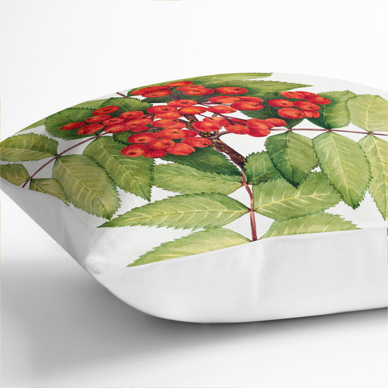 Western Mountain Ash Scatter Cushion, 40cm H x 40cm W x 15cm D, White