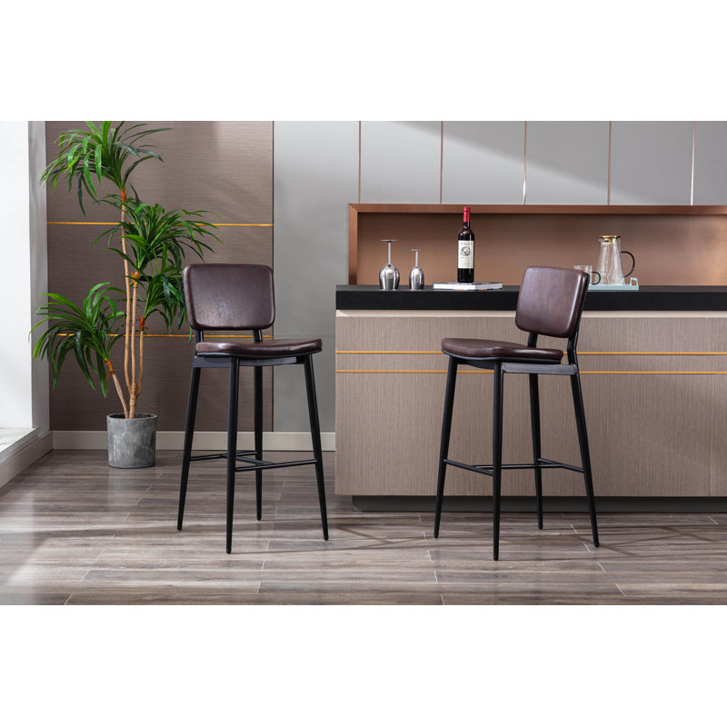 Tabourets de bar Mori, Brun foncé