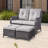 Bonia 52.7" Wide Outdoor Loveseat with 2 Ottomans and Cushions-707370794-673786749