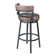 Deherrera Modern Swivel Counter or Bar Stool with Open Low Back and Footrest in Metal and Faux Leather