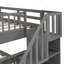 Lit superposé double avec escalier avec rangement et barrière de sécurité pour chambre à coucher, dortoir