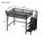 Twin XL Size Loft Bed With Stairs, Metal Full Loft Bed With Storage Shelves-1730405933