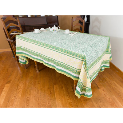 Jacquees Rectangle Geometric Cotton Tablecloth