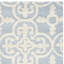 Tapis bleu clair / ivoire en laine touffeté à la main Ame-24824732