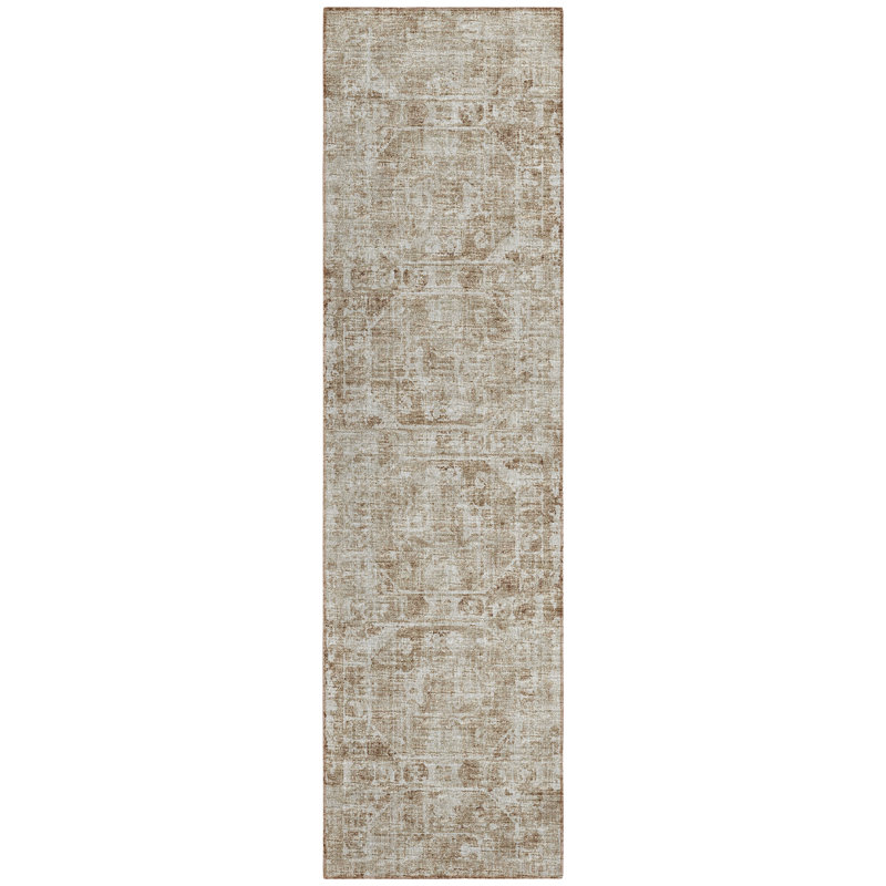 Fenwick Washable Oriental Indoor / Outdoor Rug, Rectangle 2'3" x 7'6"