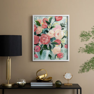 Painted Posies I Framed Print - Solid Wood