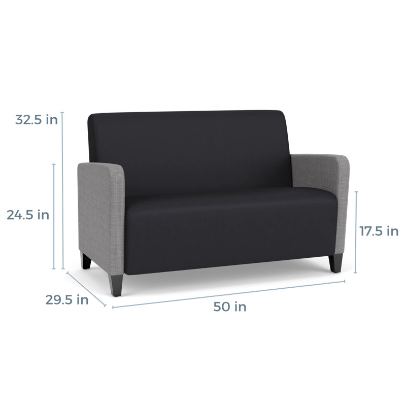 Causeuse de réception Ravenna, Bois noir, Gris Chambray / noir Patriot Plus