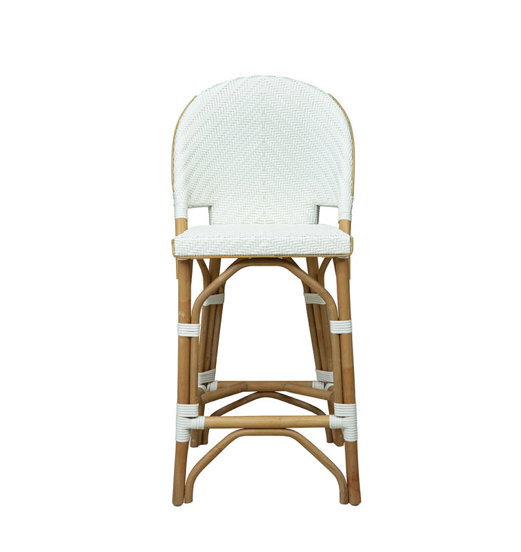 Jade 42" Tall Counter Stool, White