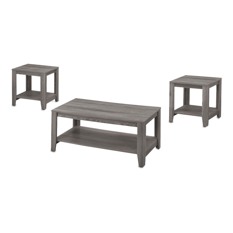 Ensemble de table basse moderne de trois articles ‑ tables pour le salon de style campagnard, Gris foncé