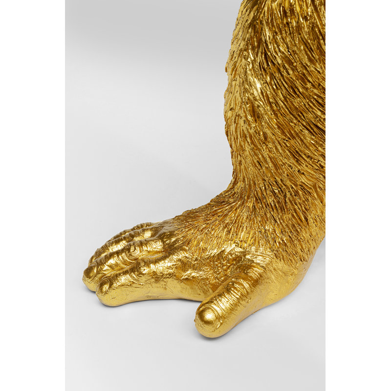 Deco Figurine Butler Playing Chimp Gold 52cm