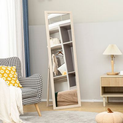 Miroir pleine longueur rectangulaire 64 po x 21 po, blanc