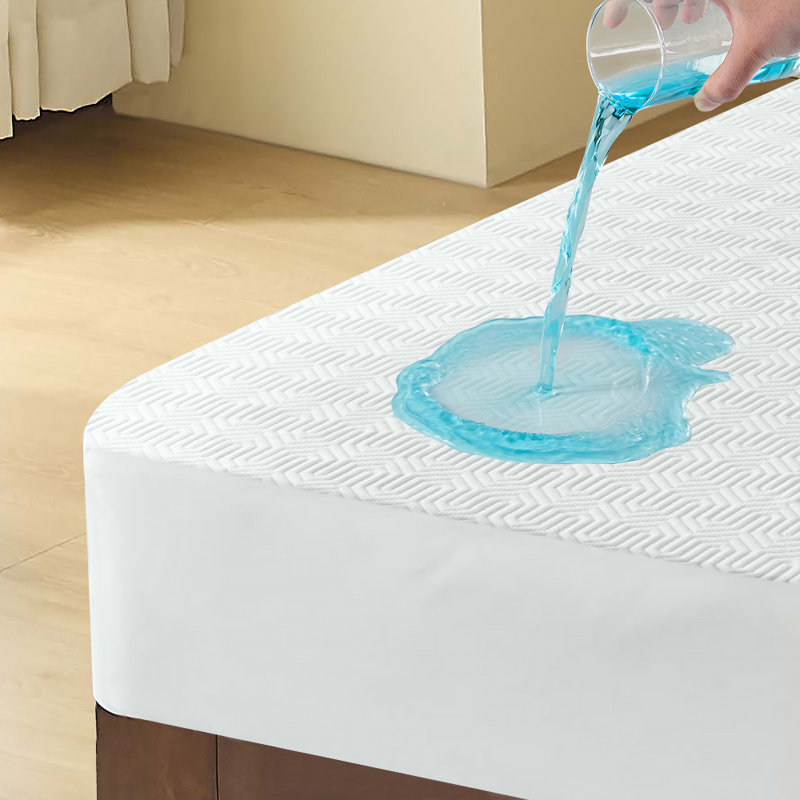 Housse de protection imperméable pour matelas, housse de matelas en bambou 3D Noiseless Air, poche profonde de 18 po, respirante