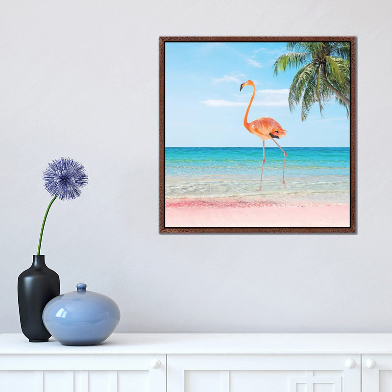Beach Strut - Print on Canvas, Classic Brown Wood Framed, 45.72 cm H x 45.72 cm W