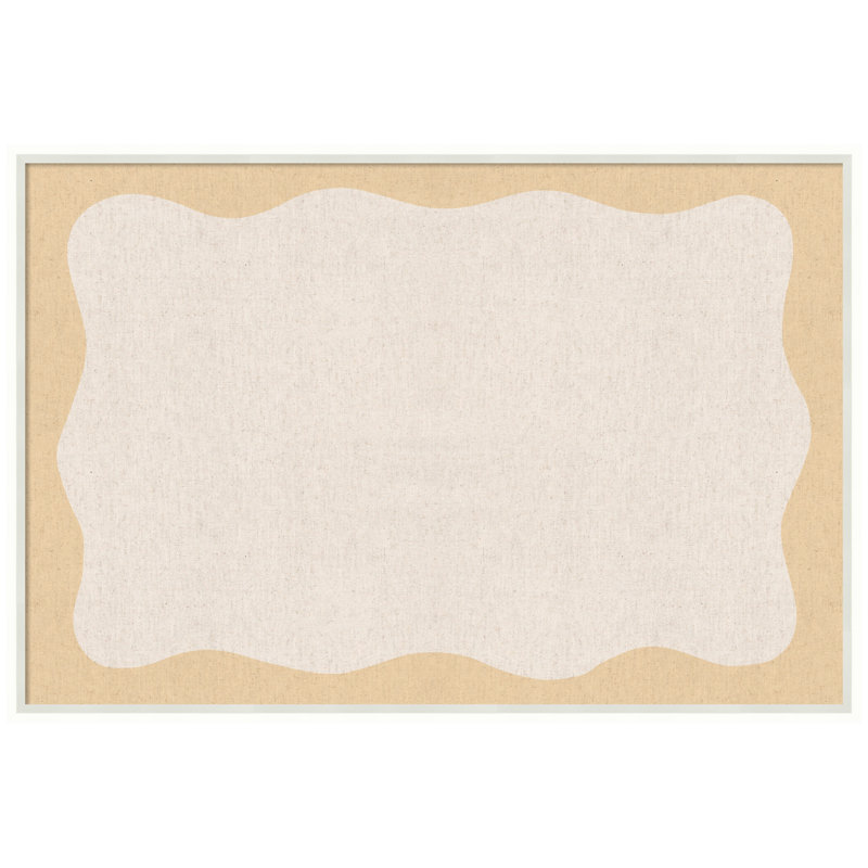 Tableau d'affichage en lin encadré en tissu, H 25 po x l 37 po x P 1,75 po, Lucie White, Jaune/beige