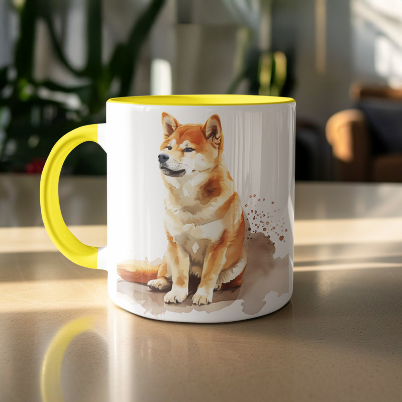 Ceramic Coffee Mug, 3, Yellow